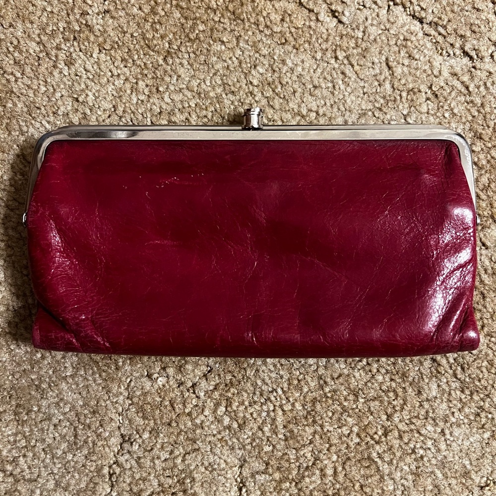 HOBO Red Leather Clutch Wallet